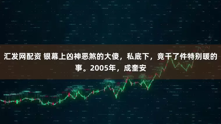 汇发网配资 银幕上凶神恶煞的大傻，私底下，竟干了件特别暖的事。2005年，成奎安